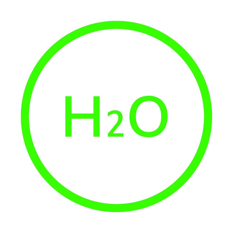 h2o op witte achtergrond vector