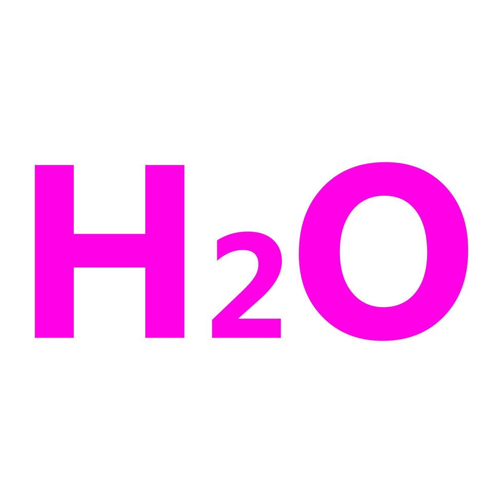 h2o op witte achtergrond vector