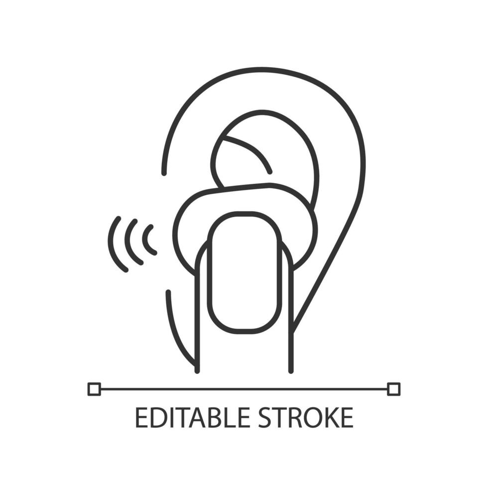 in-ear draadloze oordopjes lineair pictogram vector