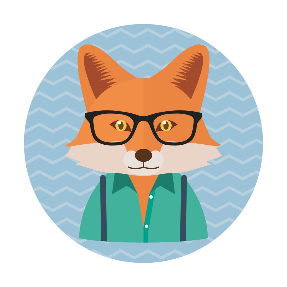 hipster vos avatar vector