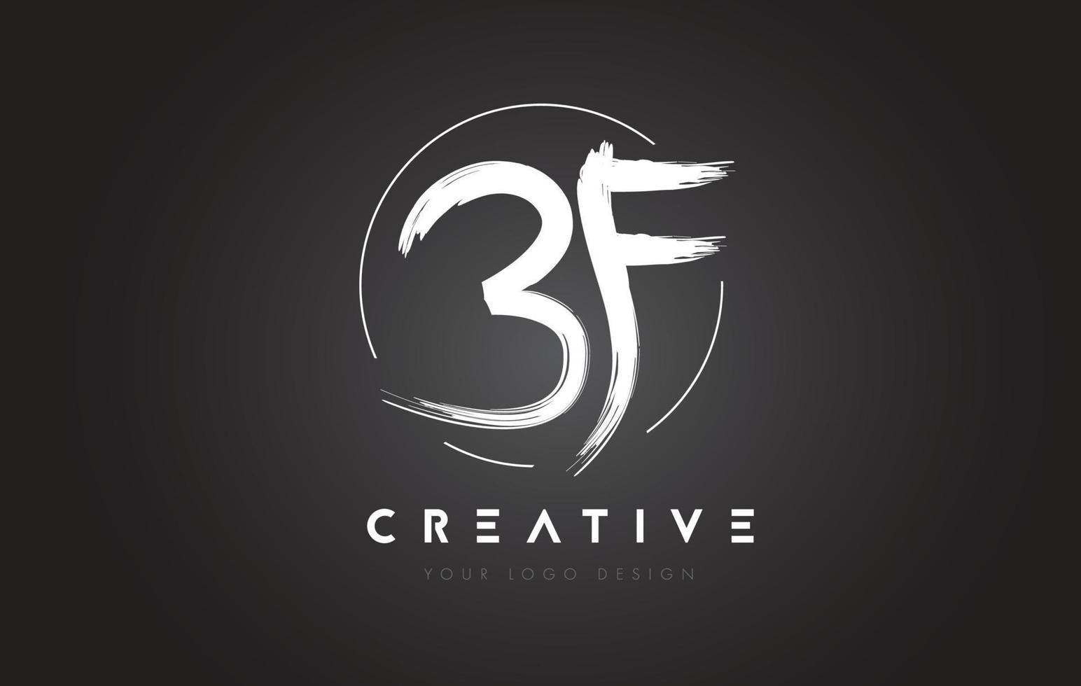 bf borstel letter logo ontwerp. artistieke handgeschreven brieven logo concept. vector