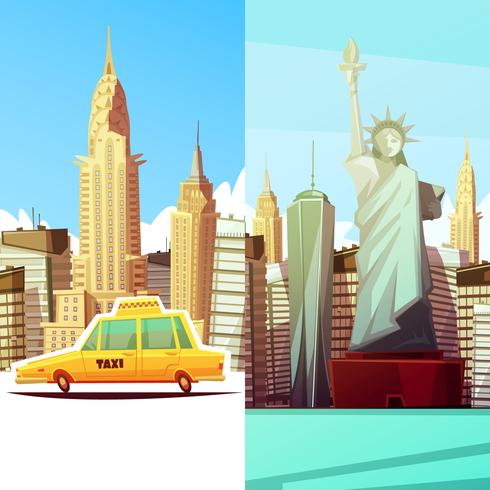 New York twee verticale banners vector