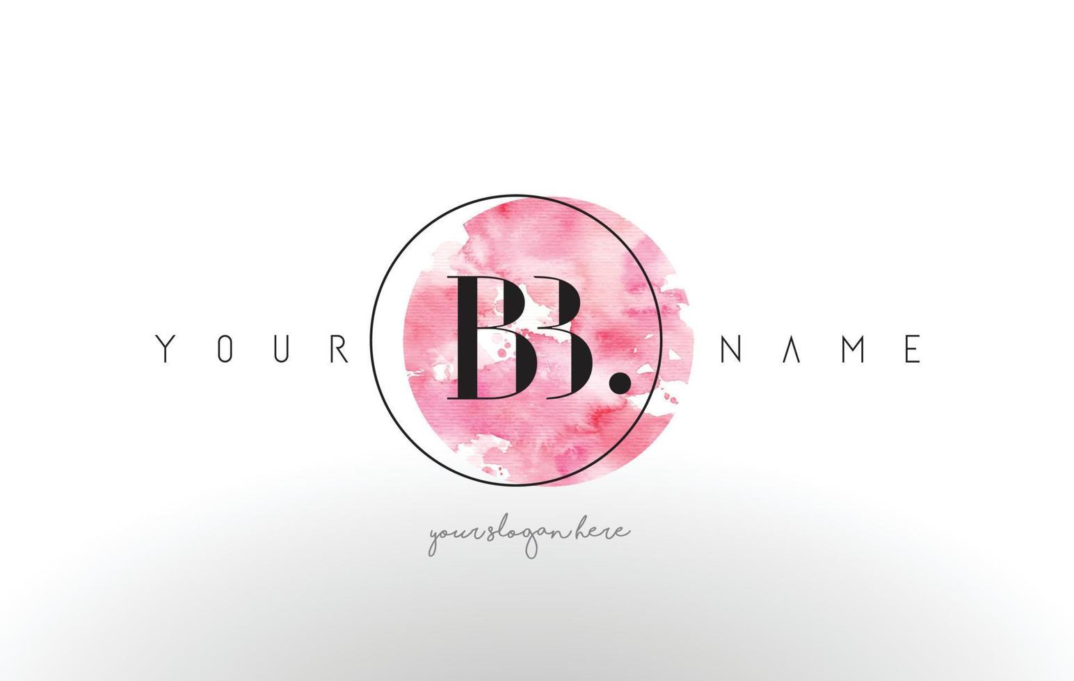 BB letter logo-ontwerp met aquarel cirkelvormige penseelstreek. vector