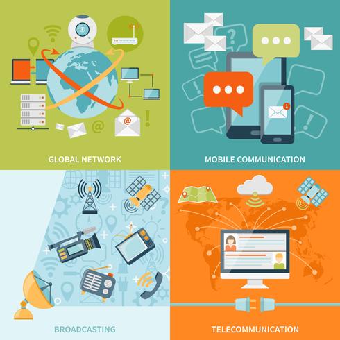 Telecommunicatie 2x2 ontwerpconcept vector