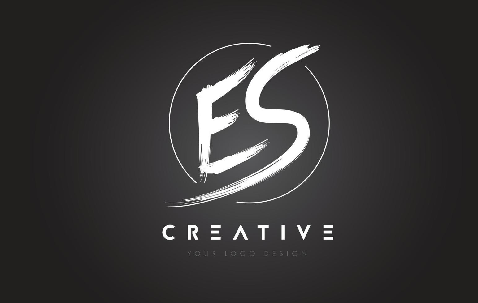 es borstel letter logo ontwerp. artistieke handgeschreven brieven logo concept. vector