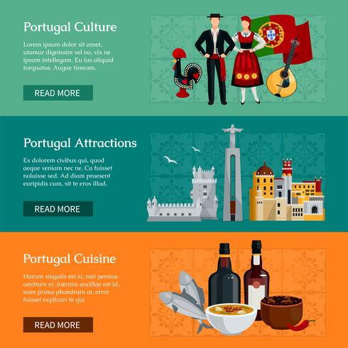 Portugal platte banners vector