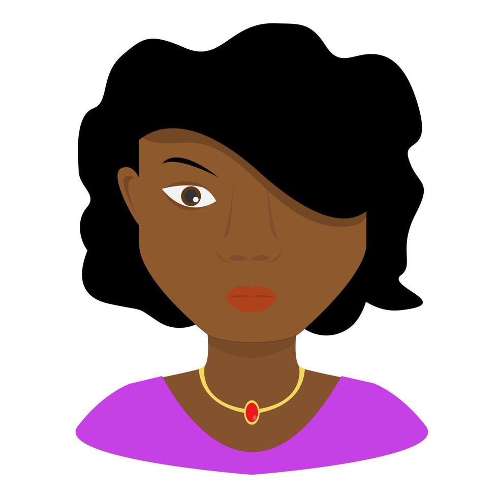 Afro-Amerikaanse vrouw. avatar-vector. mooi meisje. vector