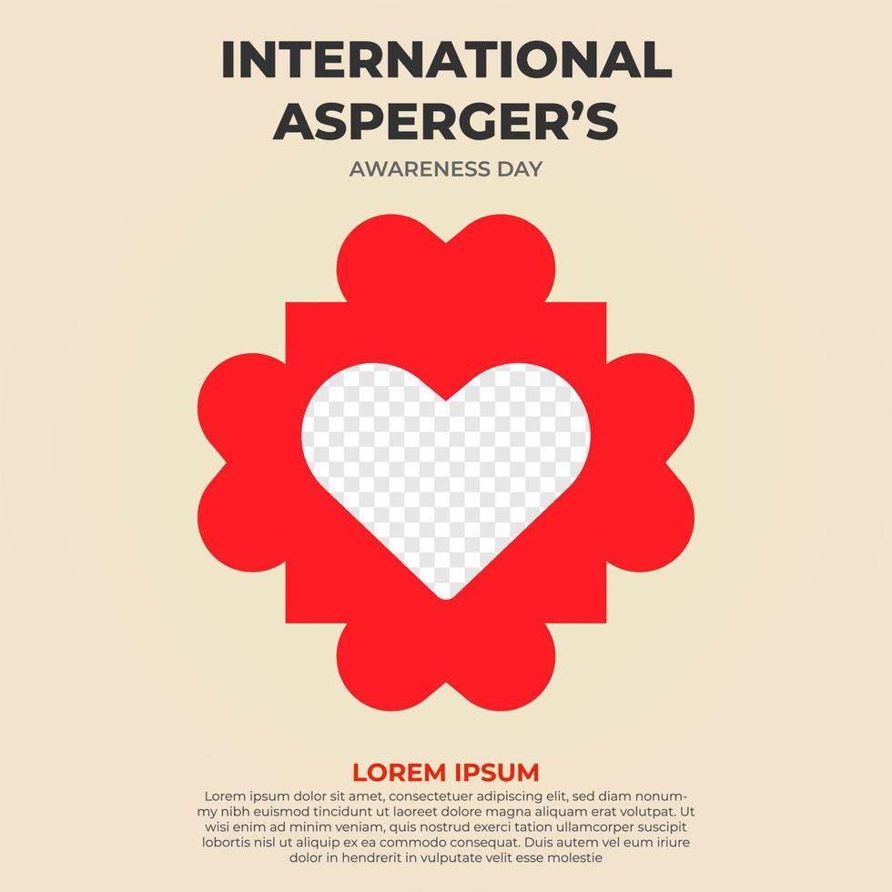 internationale asperger-bewustzijnsdag liefdesillustratie vector