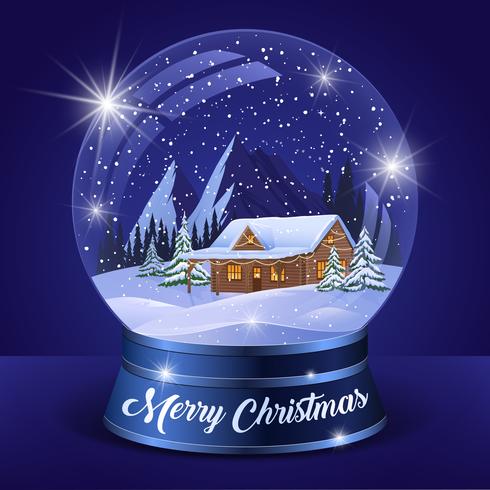 Kerst Winterlandschap Globe vector