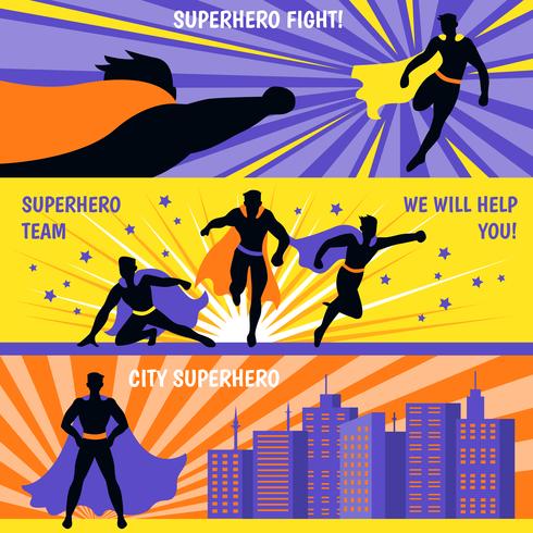 Superhero horizontale banners instellen vector