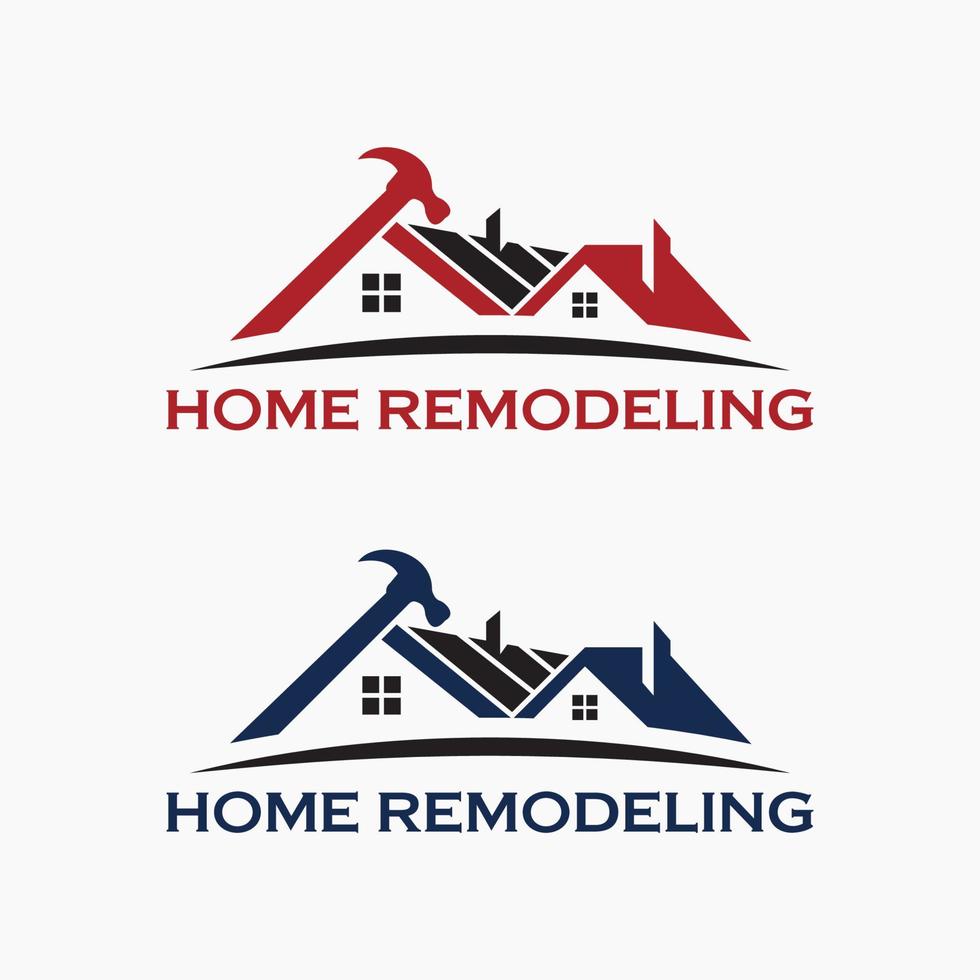 huis reparatie en verbouwing logo, huis onderhoud vector logo ontwerpsjabloon