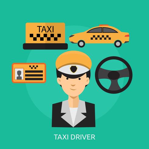 Taxichauffeur Conceptueel illustratieontwerp vector