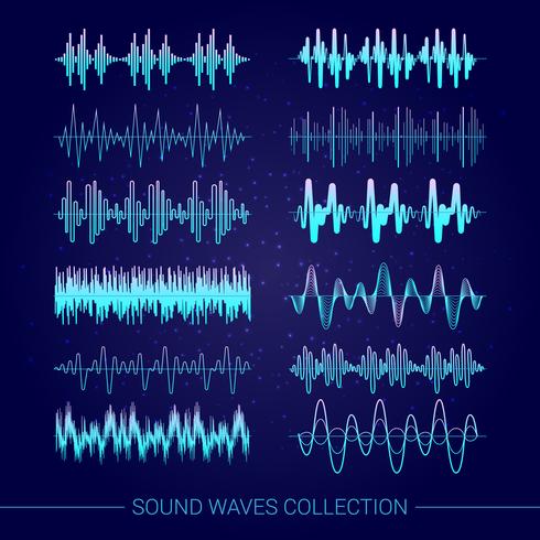 Sound Waves Collection vector