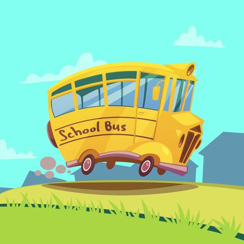 Retro schoolbus vector