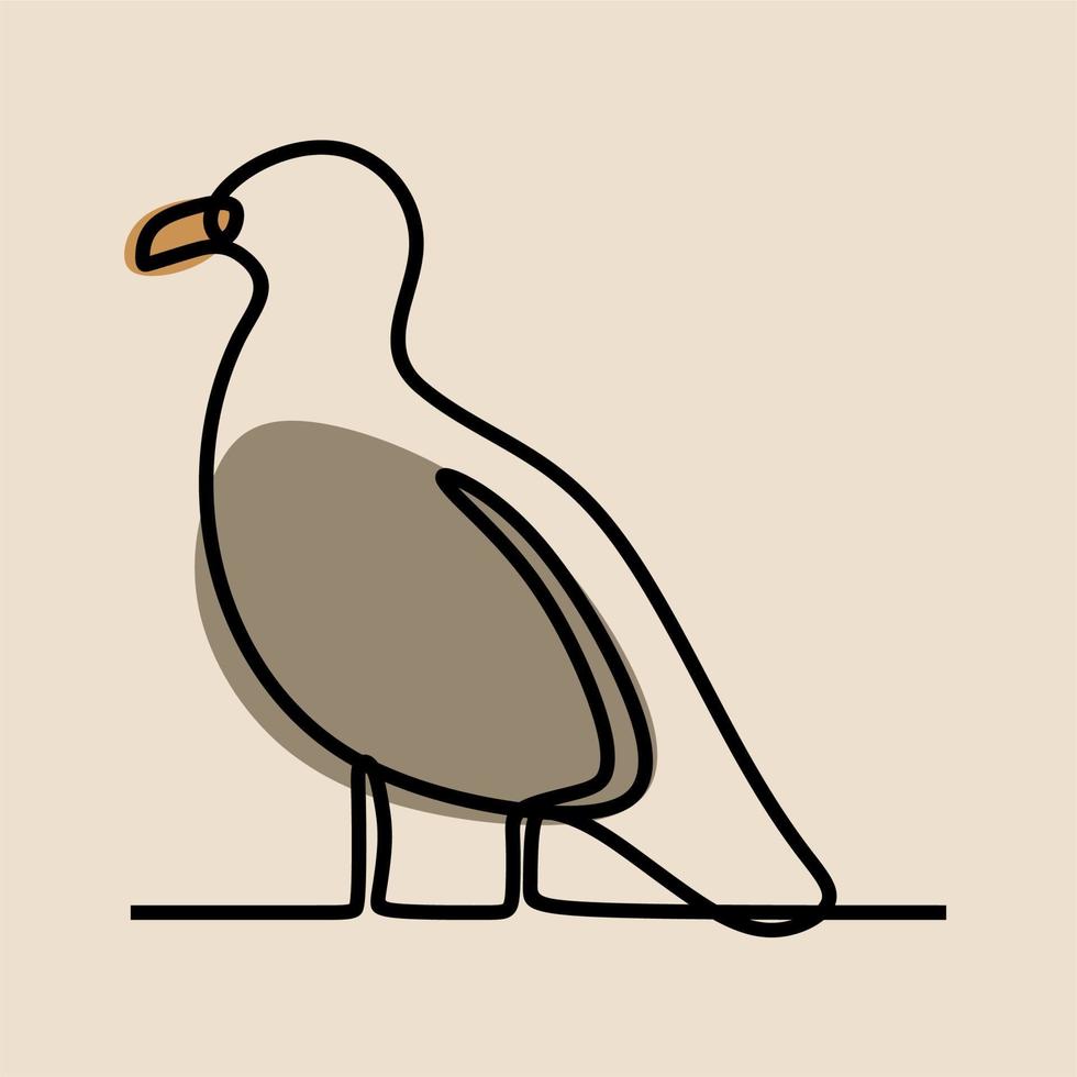 albatros vogel dier oneline continue lijn kunst premium vector set