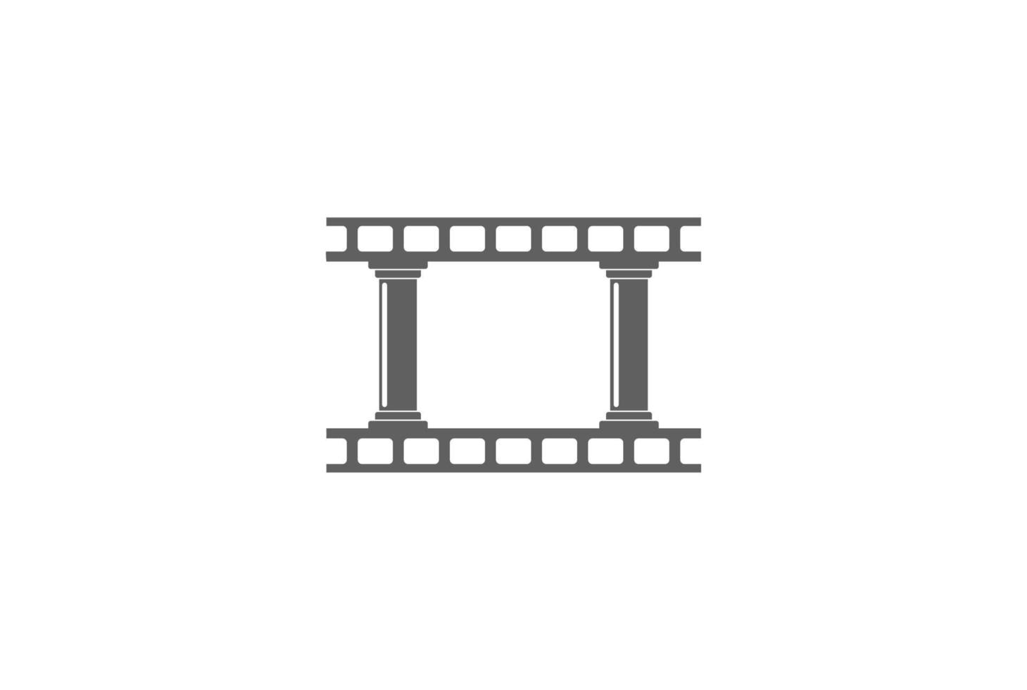 pijler film strip film bioscoop productie logo ontwerp vector