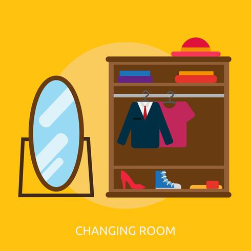 Changing Room Conceptuele afbeelding ontwerp vector