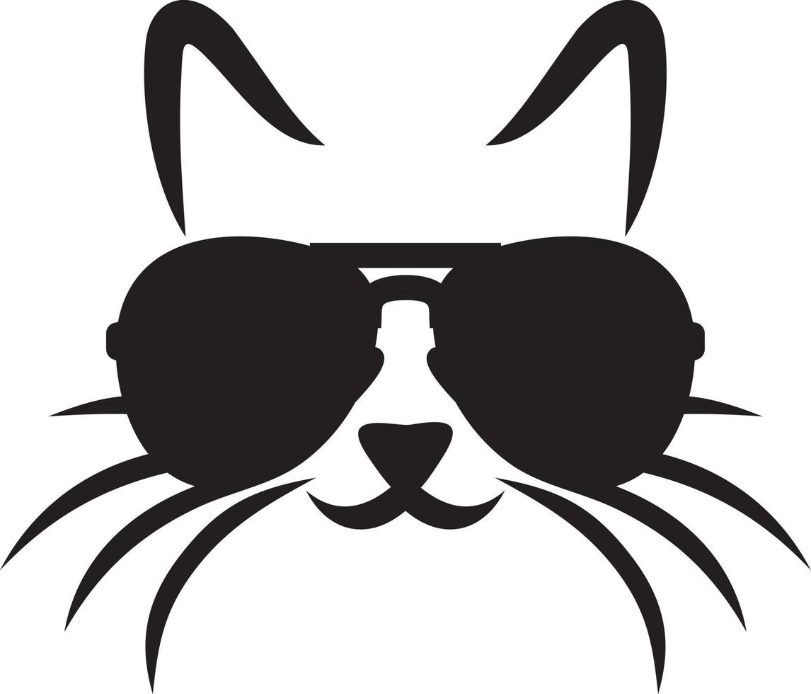 kat met zonnebril vector