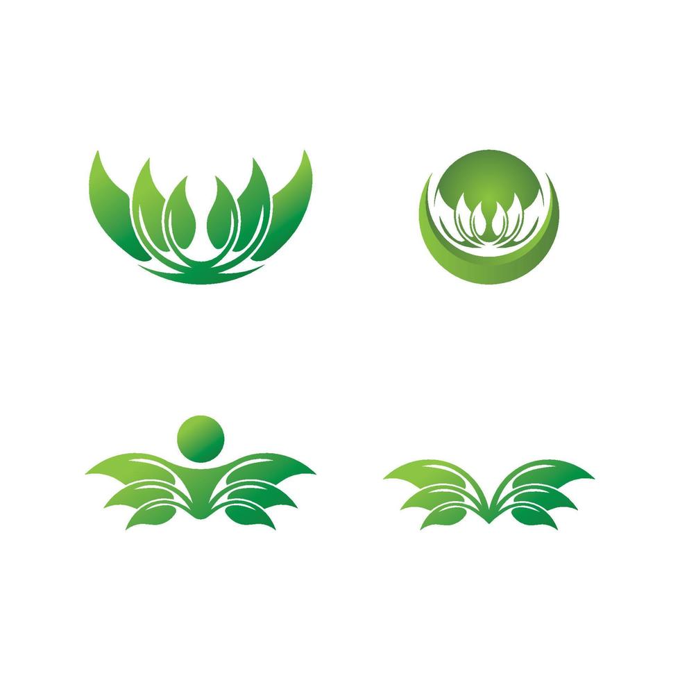 logo's van groene boom blad ecologie vector