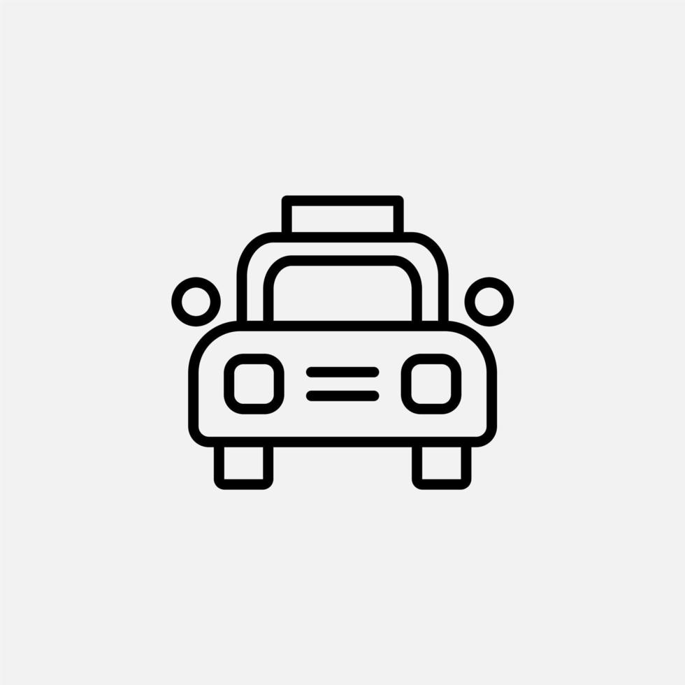 taxi, reizen, vervoer lijn pictogram, vector, illustratie, logo sjabloon. geschikt voor vele doeleinden. vector