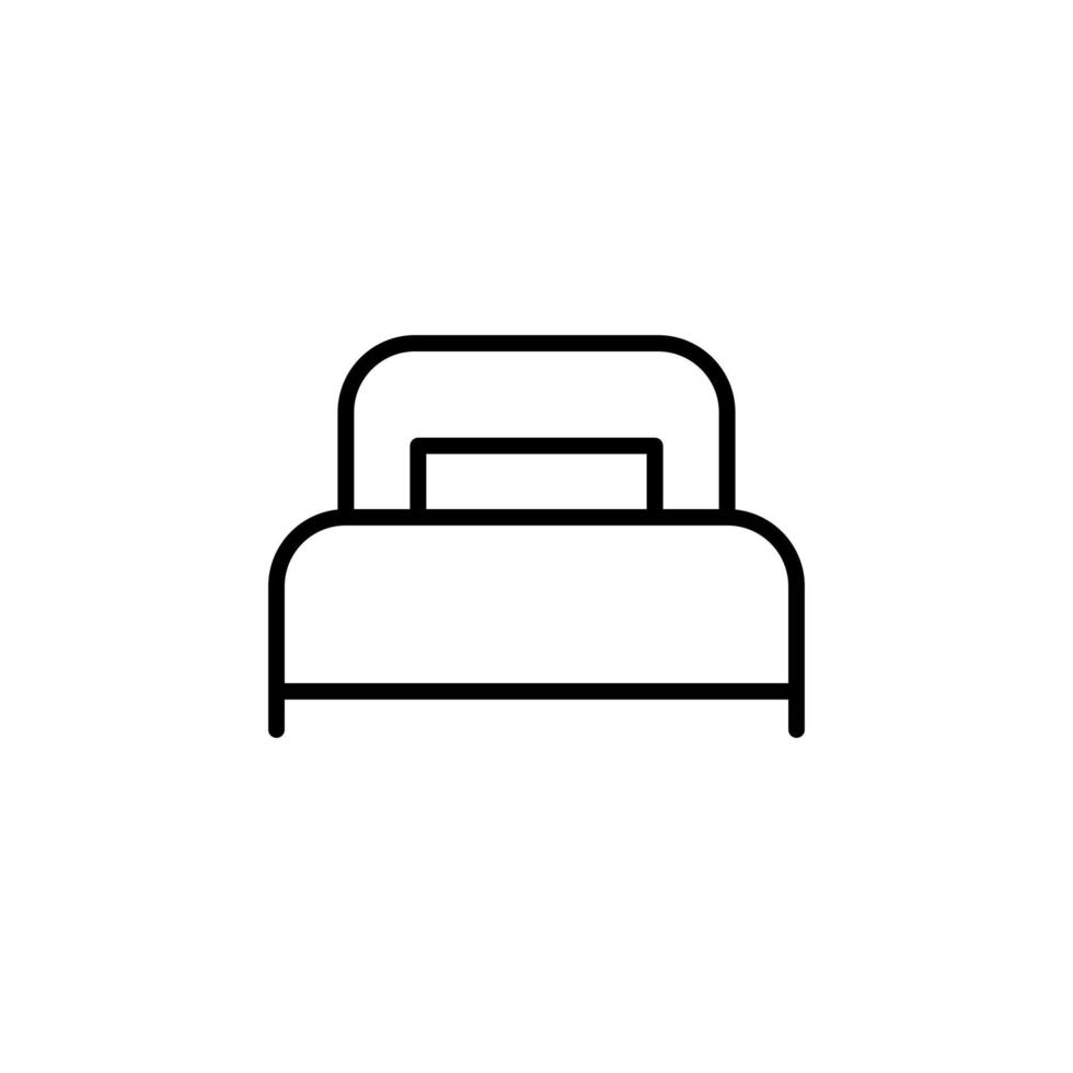 bed, slaapkamer lijn pictogram, vector, illustratie, logo sjabloon. geschikt voor vele doeleinden. vector