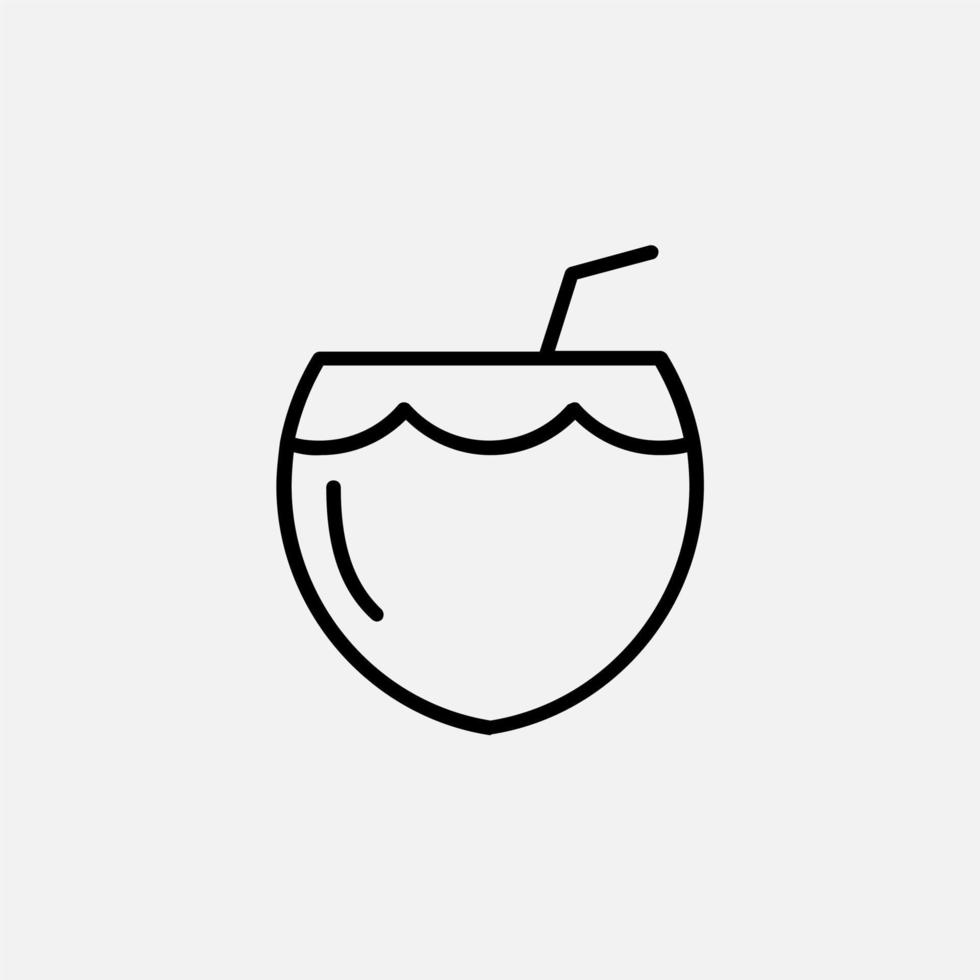 kokosdrank, sap lijn pictogram, vector, illustratie, logo sjabloon. geschikt voor vele doeleinden. vector