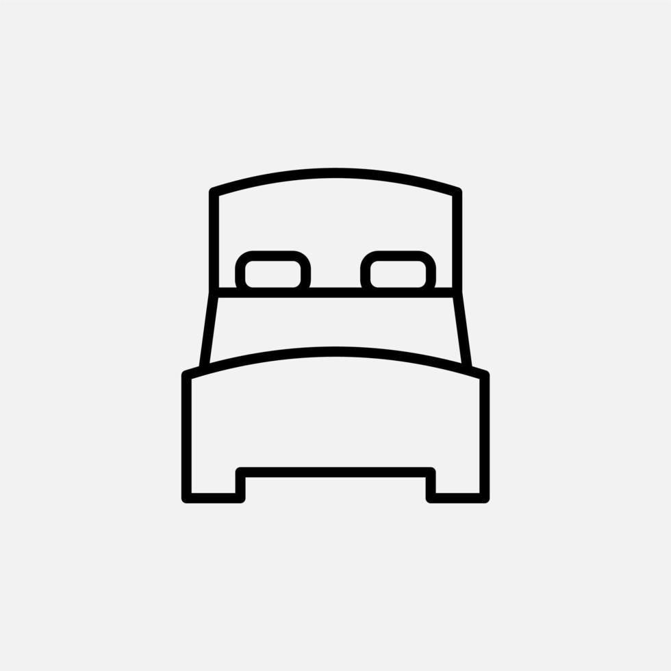 bed, slaapkamer lijn pictogram, vector, illustratie, logo sjabloon. geschikt voor vele doeleinden. vector