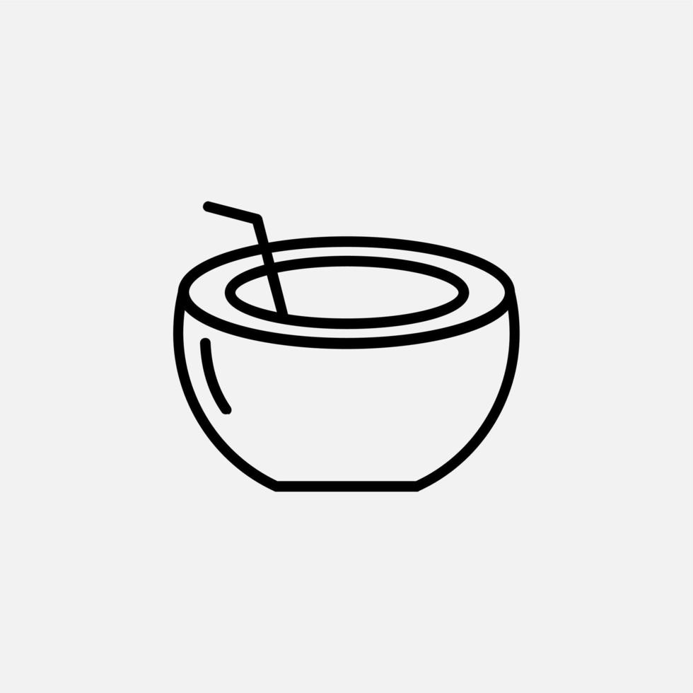 kokosdrank, sap lijn pictogram, vector, illustratie, logo sjabloon. geschikt voor vele doeleinden. vector