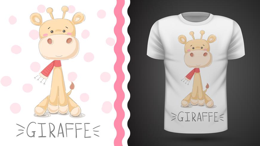 Leuke giraffe - idee voor print t-shirt vector