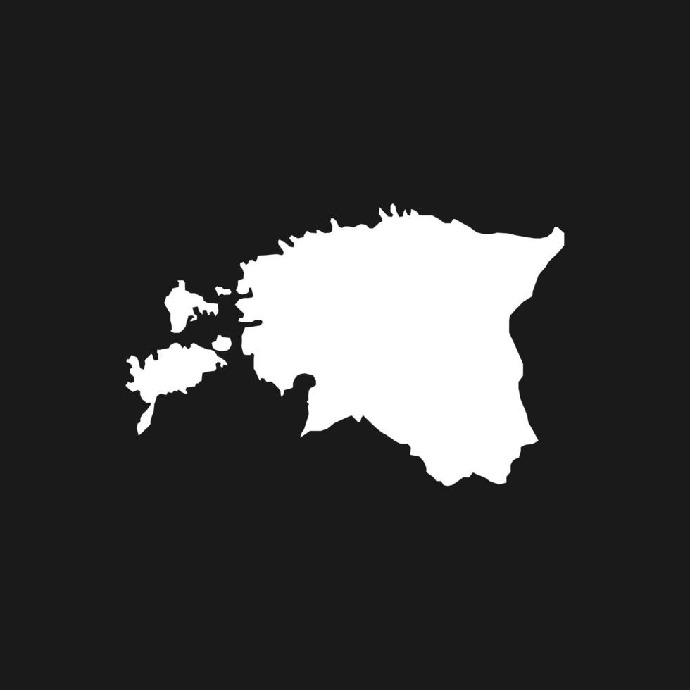 kaart van estland op zwarte achtergrond vector
