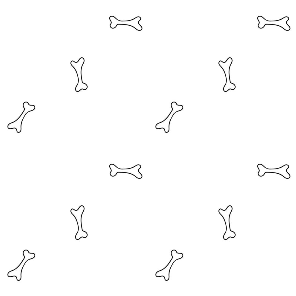 hand getekende naadloze patroon van botten, honden dierenarts achtergrond. lijntekeningen vectorillustratie in zwarte, witte kleuren vector