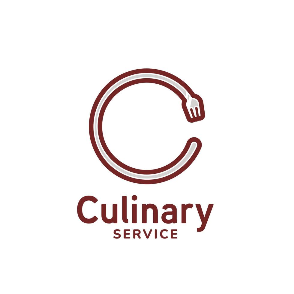 letter c vork catering culinair logo pictogrammalplaatje voor restaurant business vector