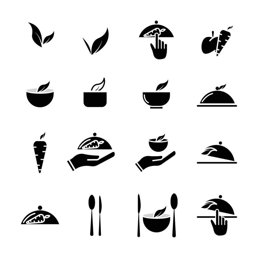 vegetarisch ingesteld pictogram. ontwerpsjabloon vector