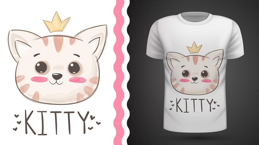 Leuke kat - idee voor print t-shirt. vector