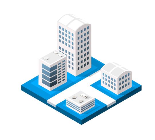 Kleurrijke 3D isometrische stad vector