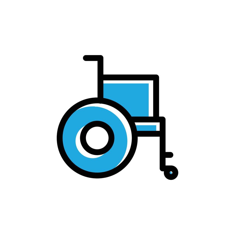 rolstoel platte pictogram. ontwerpsjabloon vector