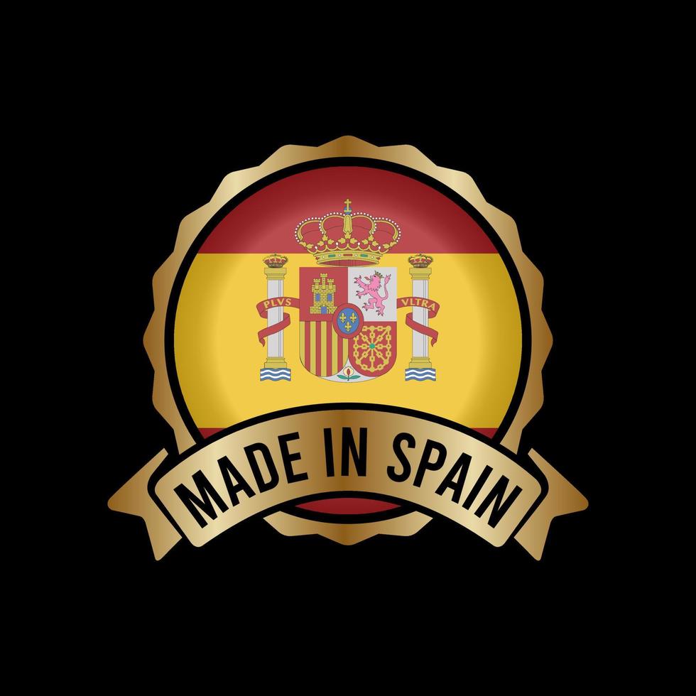 gouden badge stempel label knop gemaakt in spanje vector