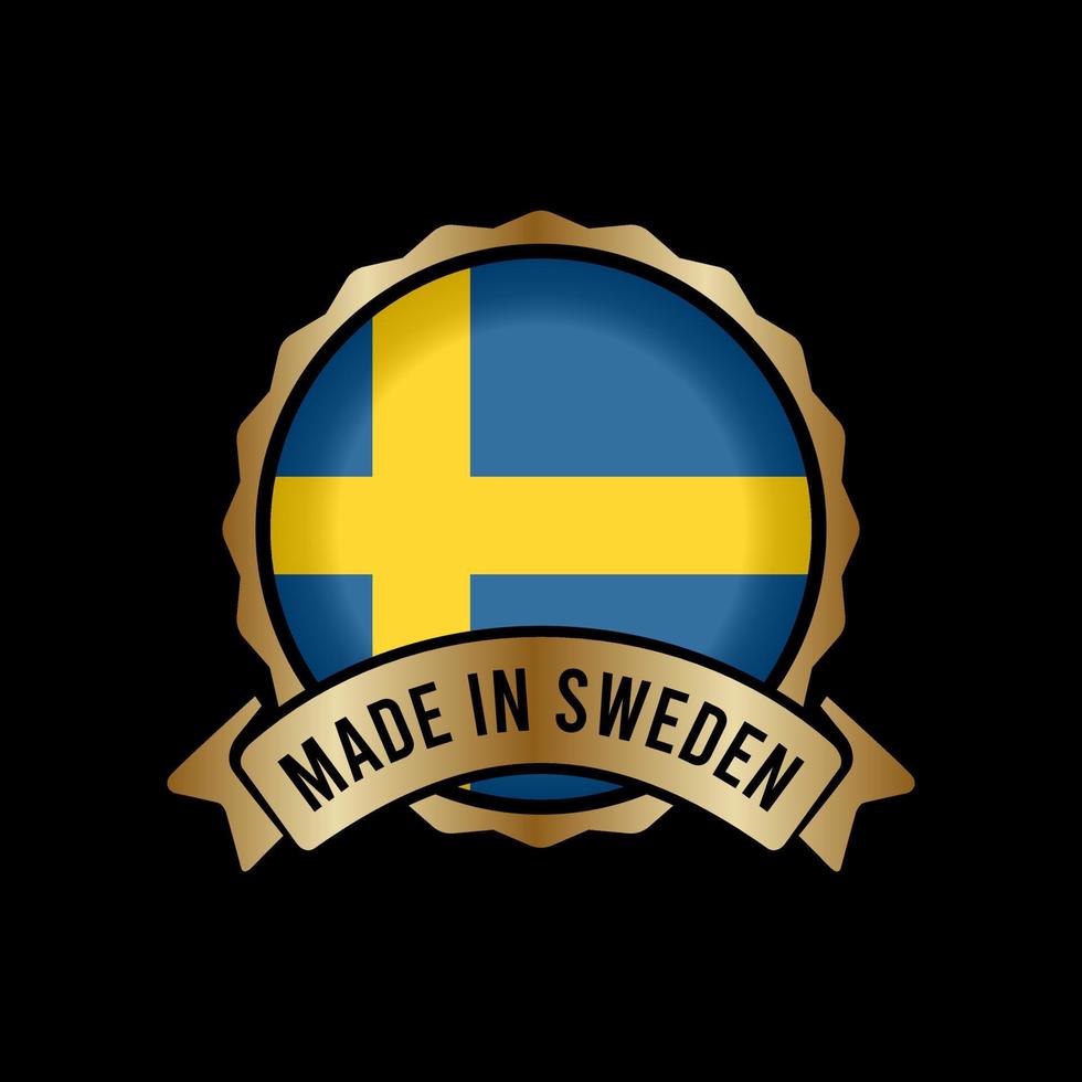 gouden badge stempel label knop gemaakt in zweden vector