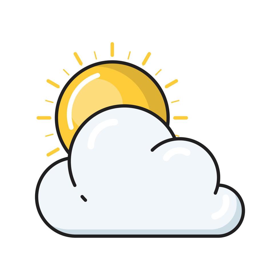 zon wolk vectorillustratie op een transparante achtergrond. premium kwaliteit symbolen. vector lijn egale kleur pictogram voor concept en grafisch ontwerp.