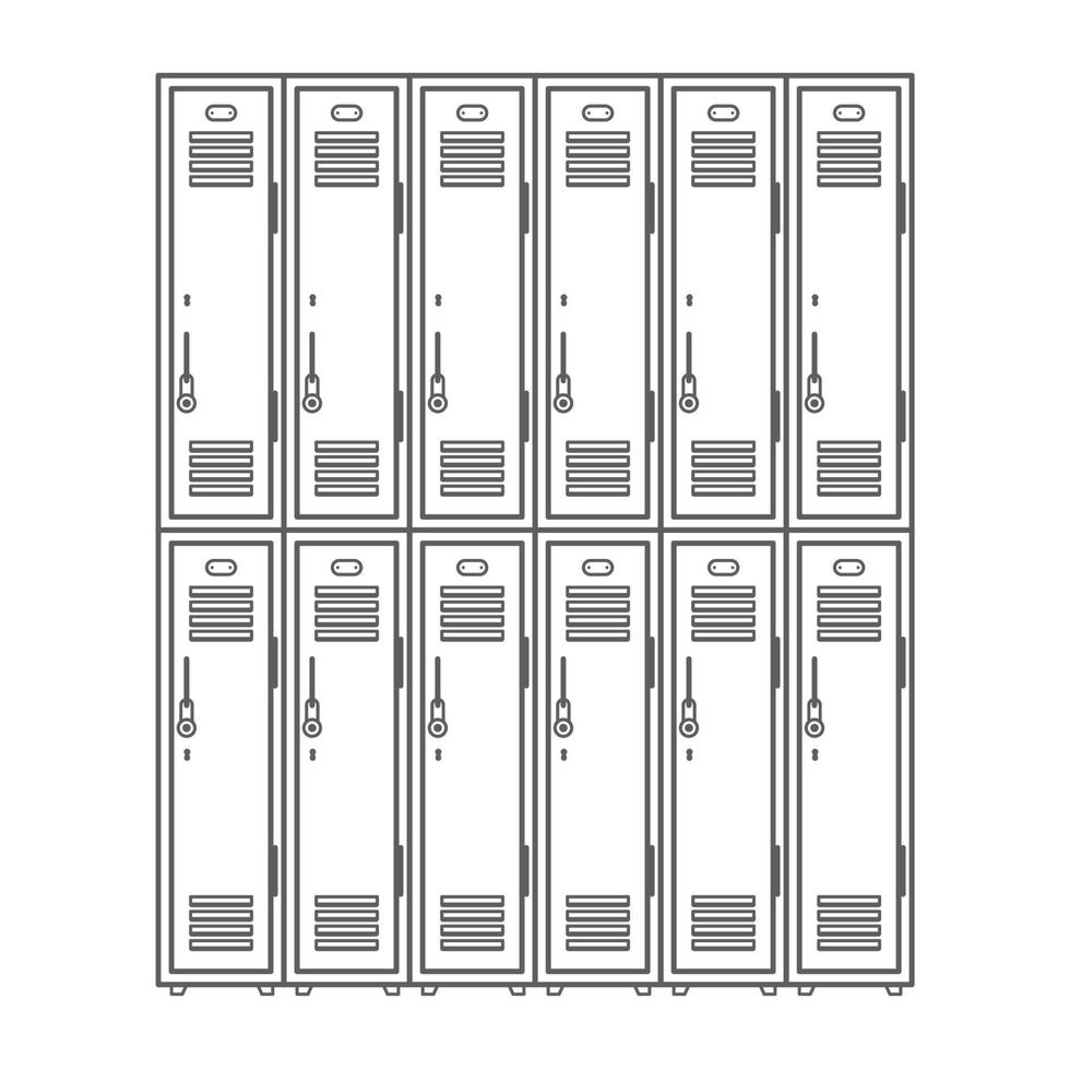 school locker vector pictogram. kleedkamer overzicht teken.