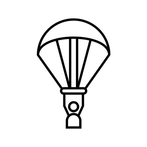 paragliding lijn zwart pictogram vector