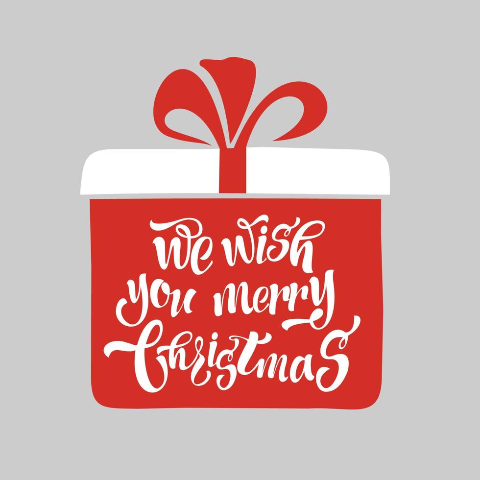 wij wensen u een vrolijk kerstfeest. vrolijk kerstfeest belettering ontwerp. vectorillustratie. vector