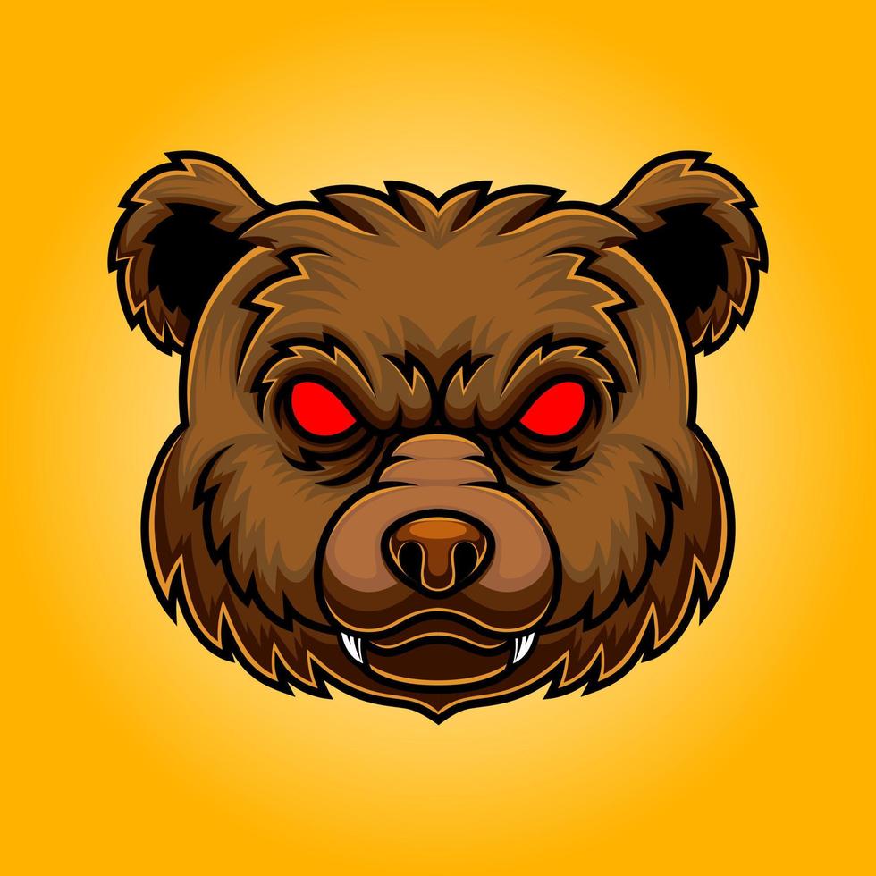 boos beer hoofd mascotte logo afbeelding vector