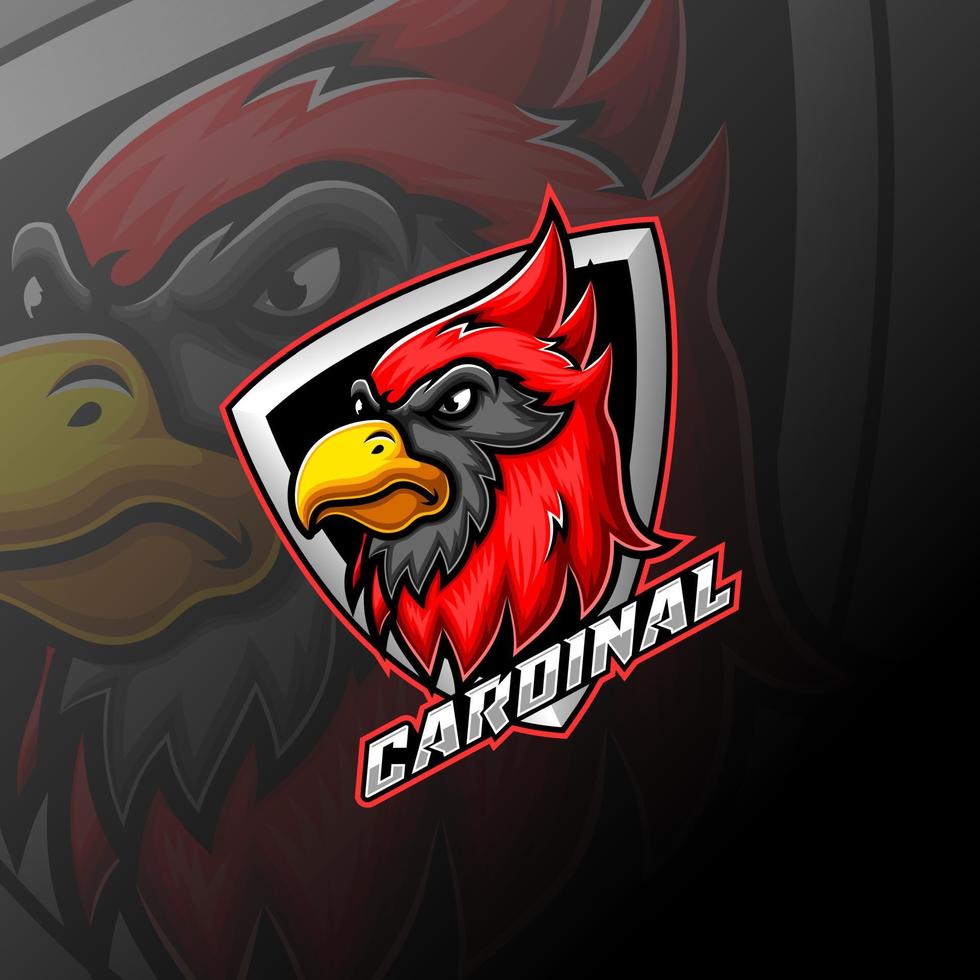 kardinaal vogel mascotte e sport logo ontwerp vector