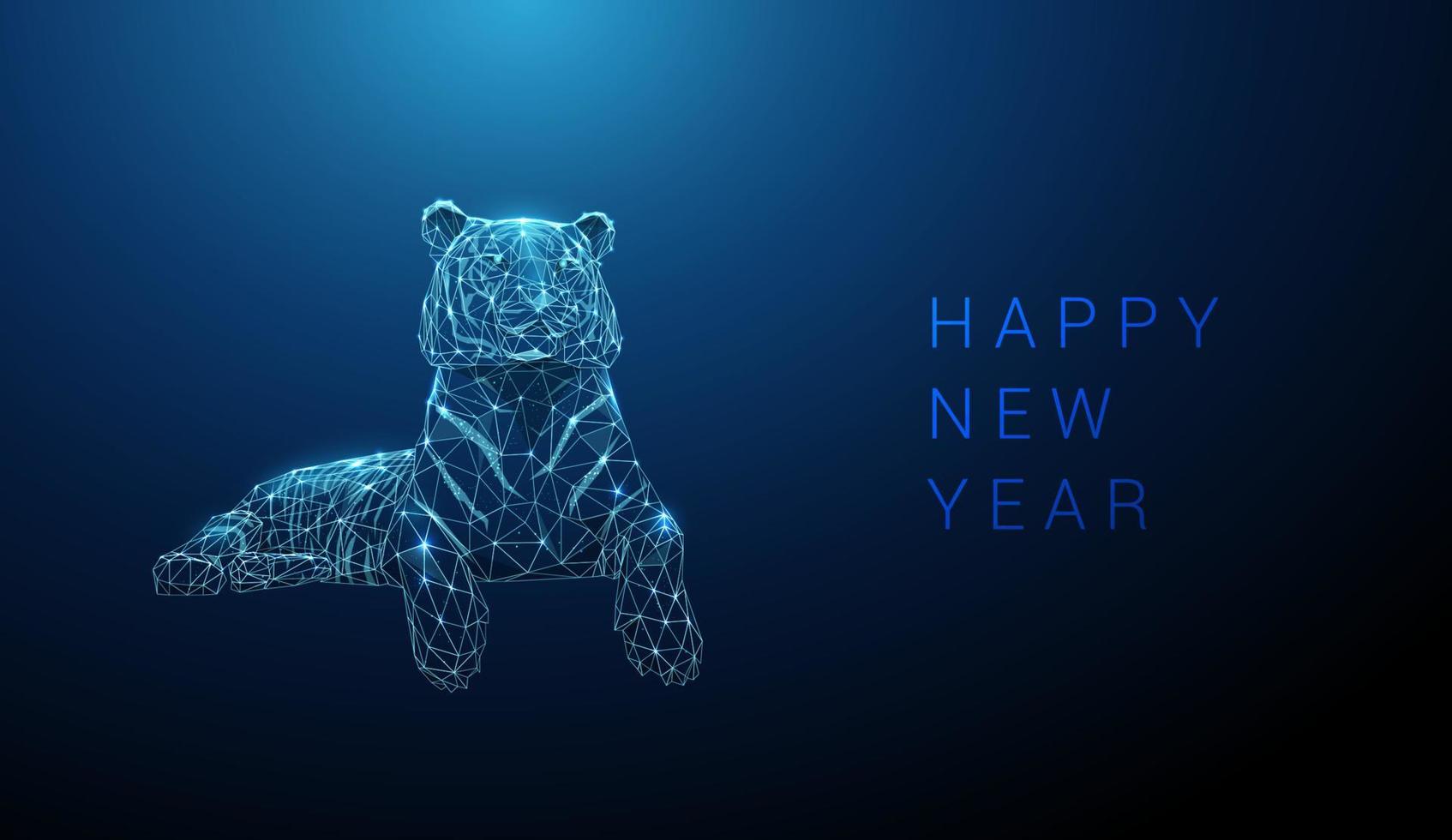 abstracte blauwe tijger. nieuwjaarskaart 2022 vector