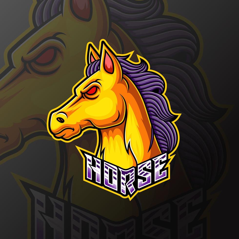 paard mascotte e sport logo vector