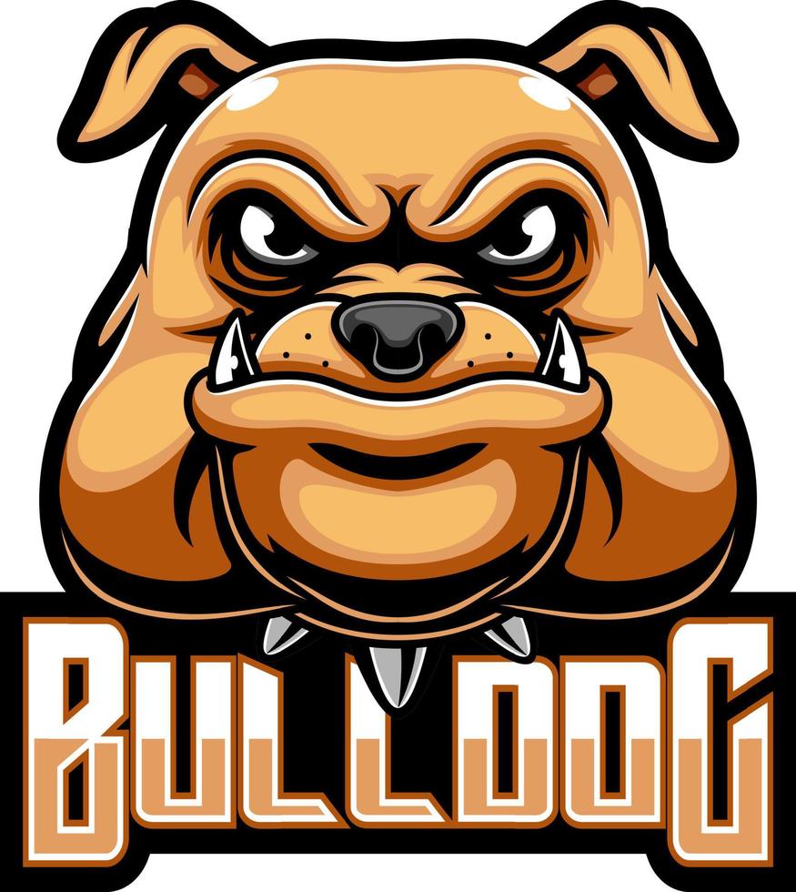 bulldog hoofd mascotte logo vector