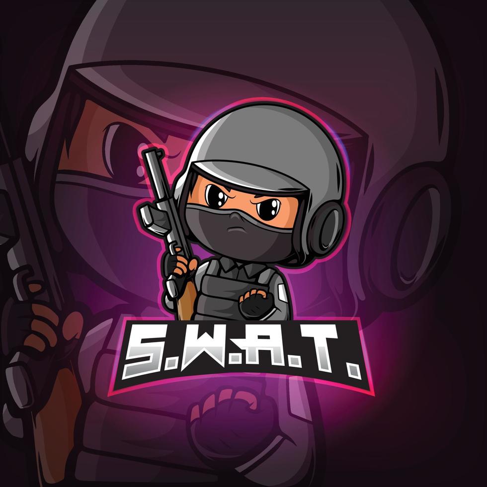 swat mascotte esport logo ontwerp vector