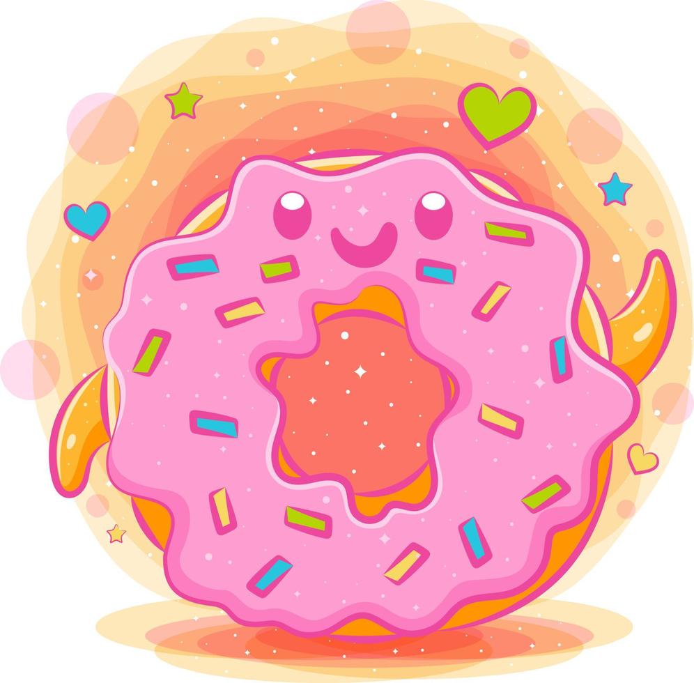 donuts schattige kawaii cartoon vector