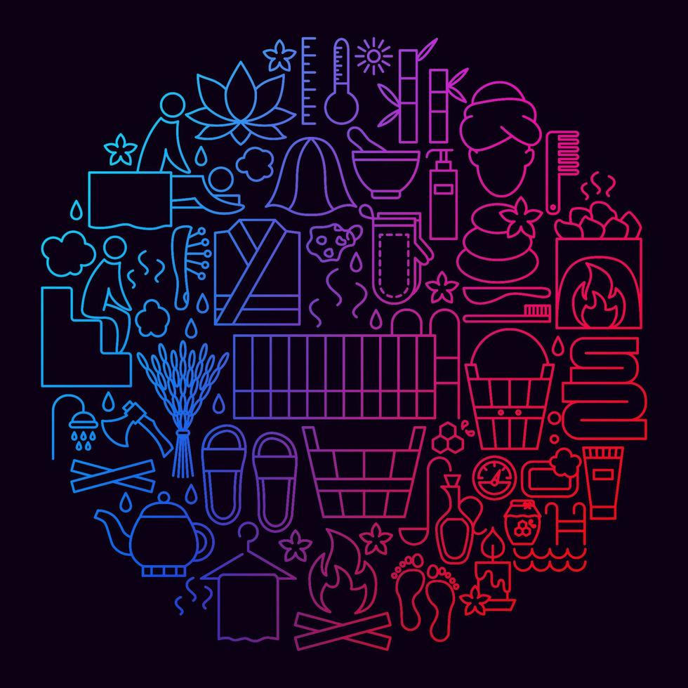 spa lijn pictogram cirkel concept vector